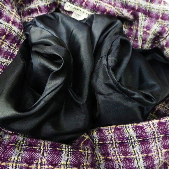 Pendleton Plus Purple Plaid Wool Tweed Blazer Jacket Pockets Collared Lined 16W - Picture 8 of 10